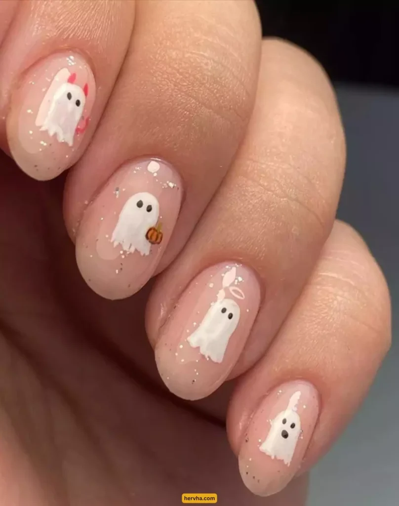 Minimalist Ghost Nails