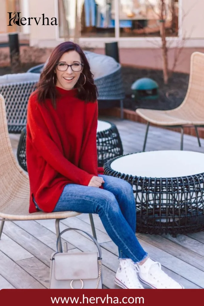 Casual Cool with Red Denim