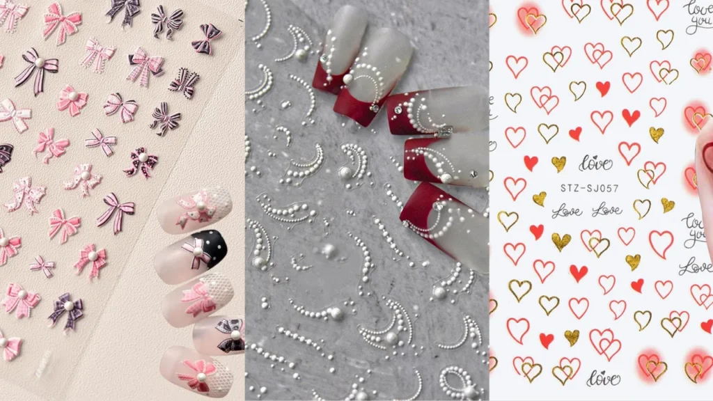 6 Sheets Valentine’s Day Nail Art Stickers The Perfect Nail Decoration for a Romantic Look